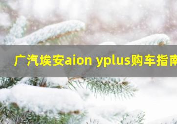 广汽埃安aion yplus购车指南